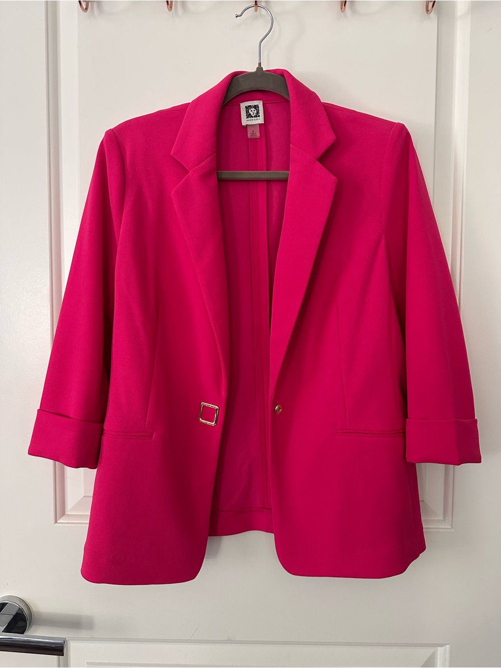 Anne Klein Hot Pink Open Front Blazer - Size S
